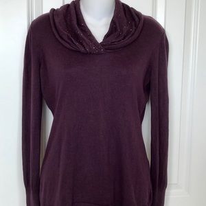 Elie Tahari Plum Silk Cashmere Lightweight Sweater